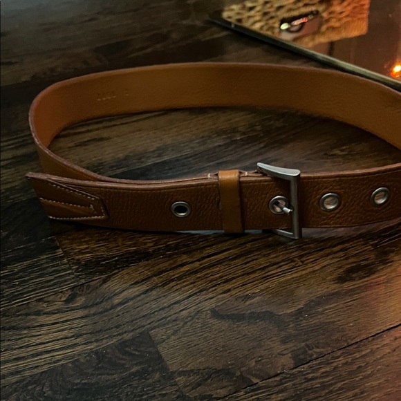 Prada Tan and Brown Leather Belts with Silver Buckles - Picture 8 of 9